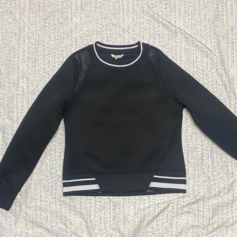 C&C California Black and White Striped Crewneck